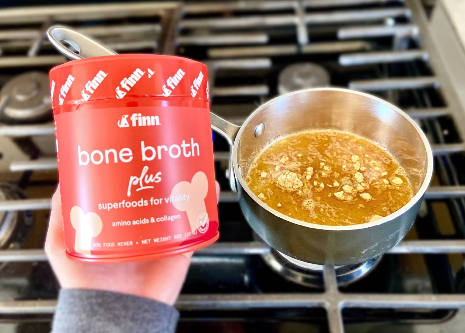 Finn’s Dog Food Toppers Review - bone broth plus review