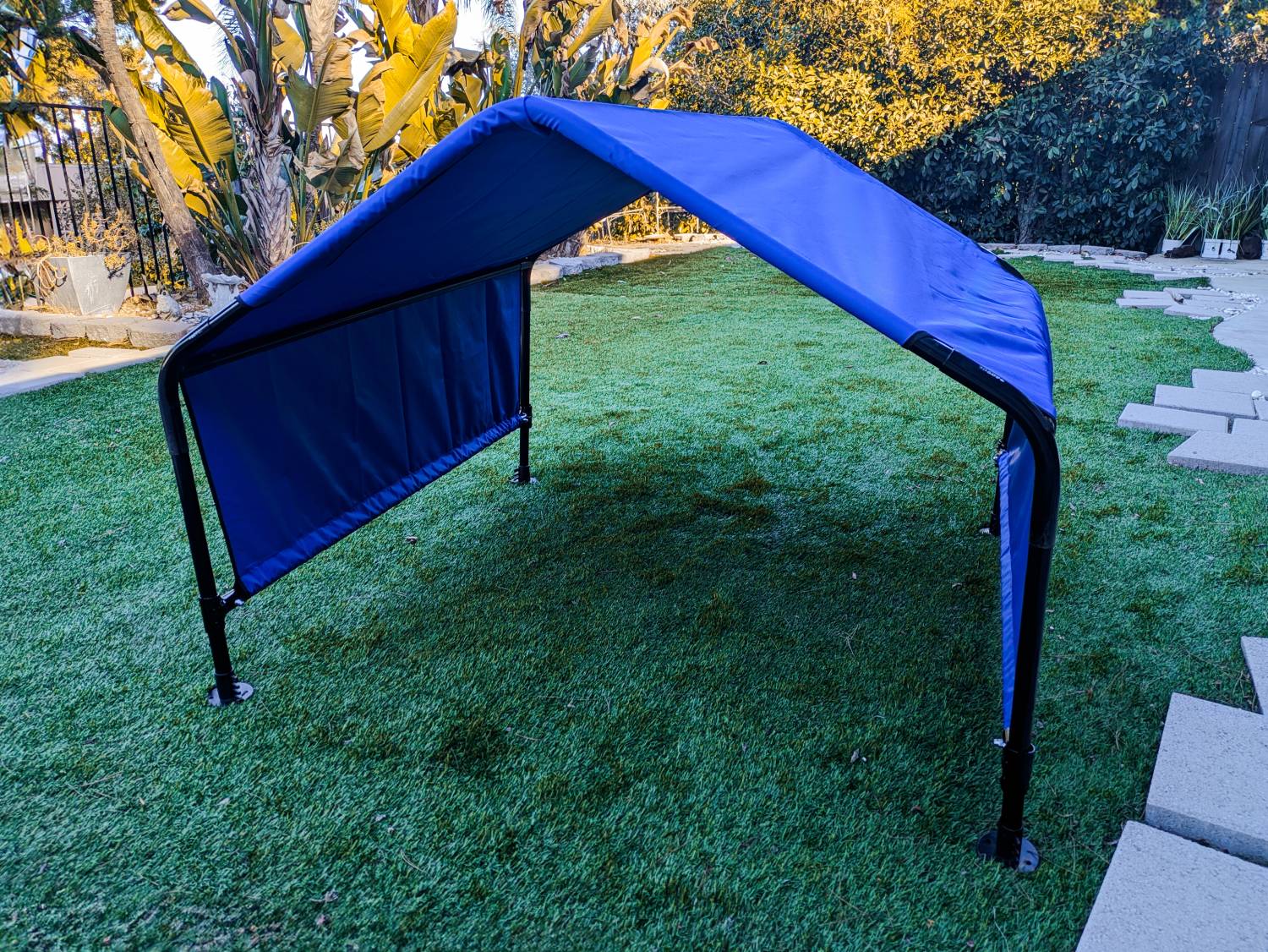 ShelterLogic Dog Shade Canopy Review - assembled canopy outdoors