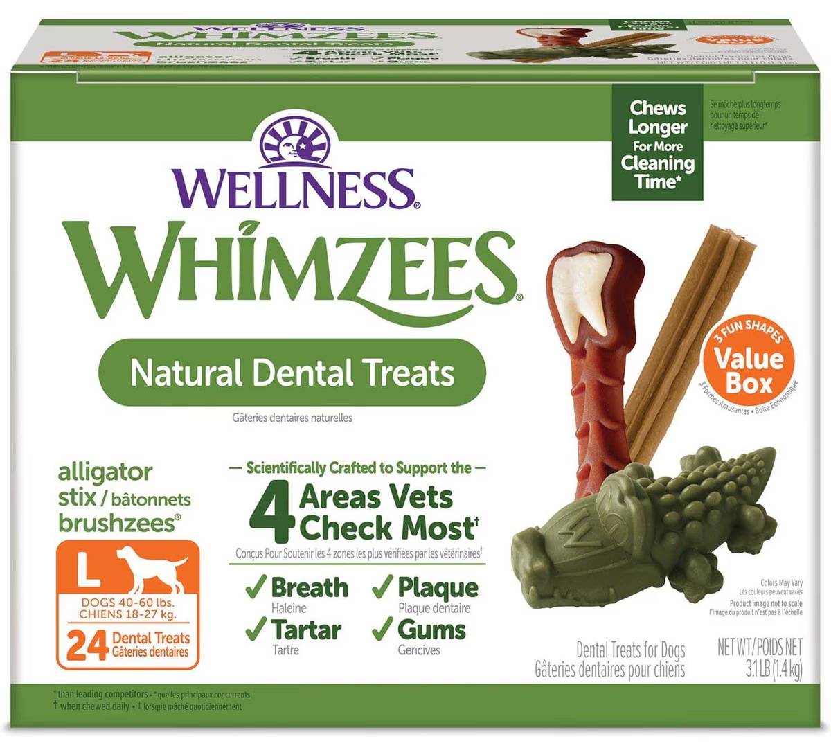 WHIMZEES by Wellness Value Box Dental Chews Natural Grain-Free Dental Dog Treats