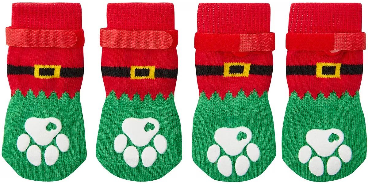 Frisco Non-Skid Elf Dog Socks