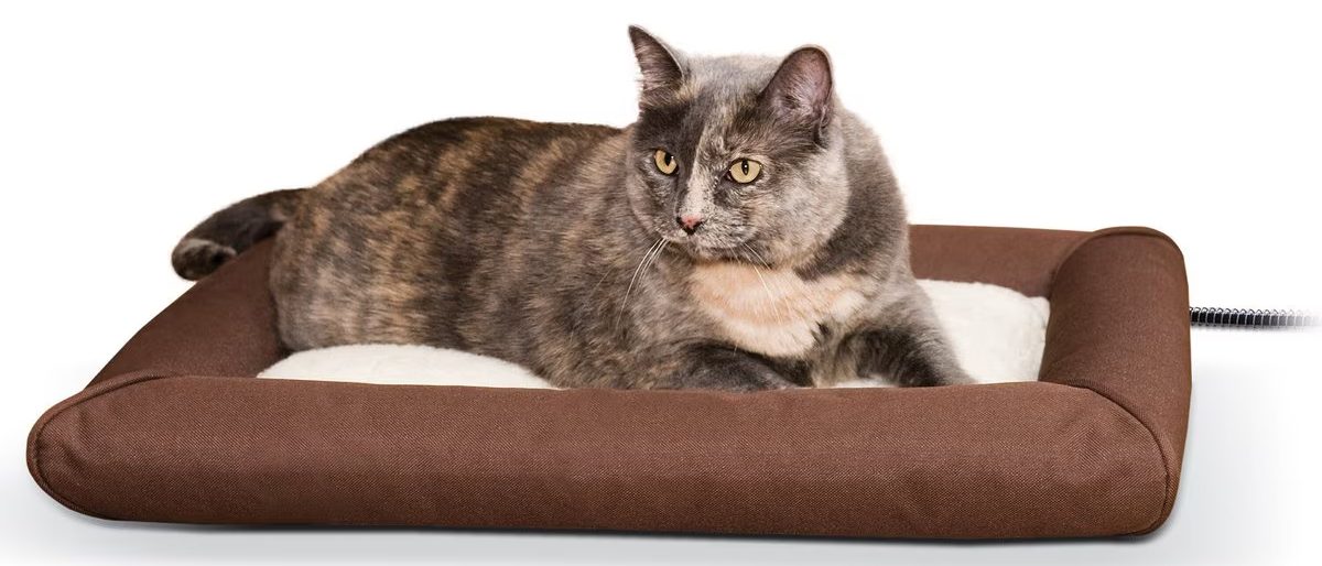 K&H Pet Products Deluxe Lectro-Soft Outdoor Heated Bolster Cat & Dog Bed